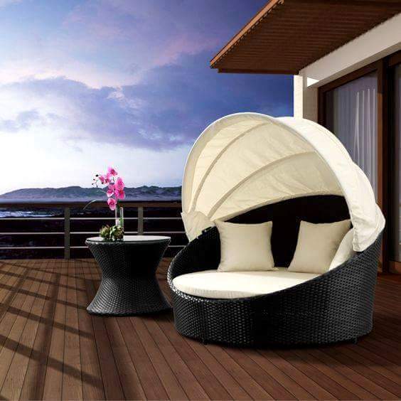 CFI-160 AD-160 Wicker Daybed With Side Table